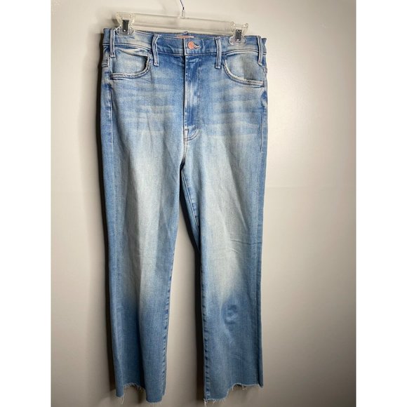 Mother The Hustler Ankle Fray Jeans Au Revoir Flare Raw Hem Size 31 NWT - Picture 5 of 8